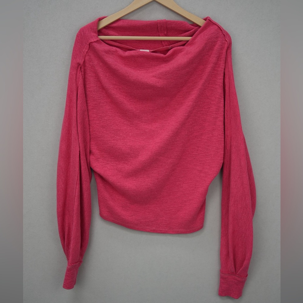 We The Free Vibrant coral Long Sleeve off the shoulder top